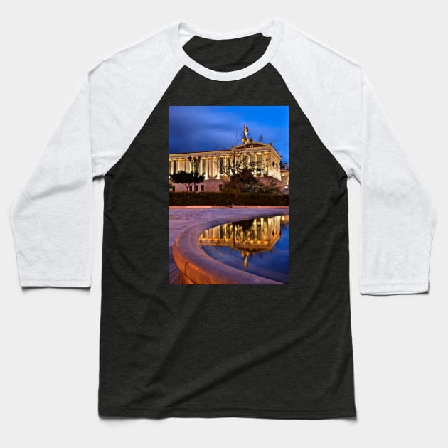 Elliptical reflection of the Academy of Athens Baseball T-Shirt by Cretense72